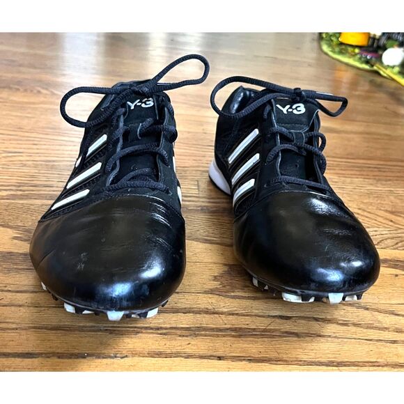 Y3 Yohji Yamamoto Black White Stripe Golf Cleats Shoes  Mens Size 9.5 main image 6